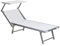Totò Piccinni Salento Lettino Prendisole Pieghevole in Alluminio con TETTUCCIO mare spiaggia piscina giardino (Bianco)