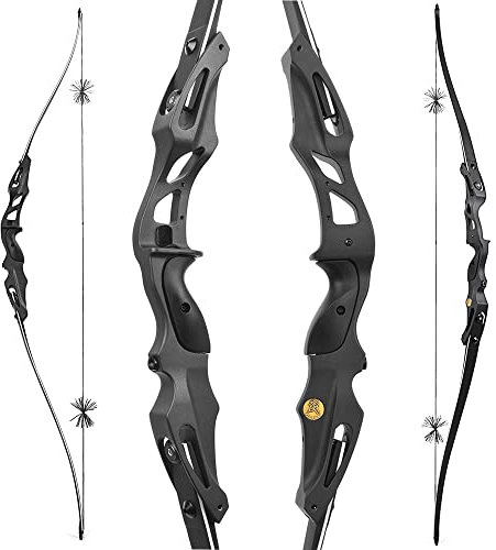 SHARROW 64 Zoll Takedown Longbogen Recurve Bogen Traditionell Jagdbogen 20-50lbs ILF Wurfarme Aluminiumlegierung Riser Rechte Hand für Bogenschießen(20lbs)