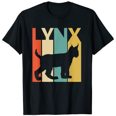 Lustig Retro der Luchs Tier T-Shirt
