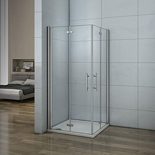Aica Cabine de Douche 70x90cm accaccès d'angle Cabine de Douche Rectangle Pliante Pivotante Porte,hauteur:185cm
