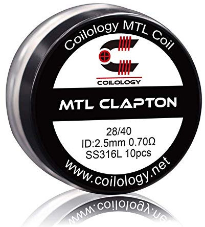 10x MTL COILOLOGY Ni80 SS316L Coils Fertigwicklung Wickeldraht Draht RBA DIY-24H (MTL Clapton SS316L 0.7 Ohm)
