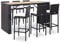 vidaXL Gartenbar Set 7-TLG. mit Auflagen Theke Bar Tresen Gartentheke Bartisch Stehtisch Barhocker Barstuhl Gartenmöbel Poly Rattan Schwarz