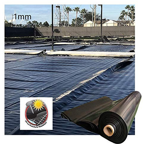 GDMING Undurchlässig PVC Teichfolie, 1mm Verdicken Teichfelle, Pannensicher Sonnenschutz PVC-Platte, Zum Verstärkt Landschaftsbau Koi-Teiche Fischteich, Anpassbar (Color : Black, Size : 1x4m)