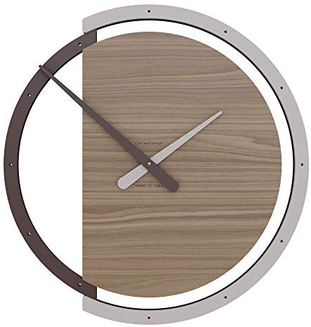 CalleaDesign 45 cm Wanduhr Zaki Canaletto Walnuss