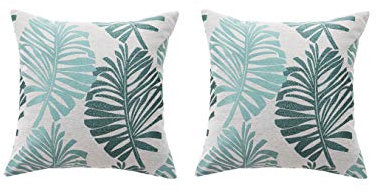 2 Pezzi Federe Copricuscini 45 x 45 cm, Federa per Cuscino Decorazioni in Lino con Cerniera Invisibile,Fodere Cuscini per Divano, Sofà, Interni ed Esterni. (verde)