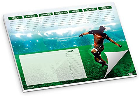 itenga Schreibtischunterlage Fußballer Schreibtischunterlage Fußball DIN A2 50 Blatt