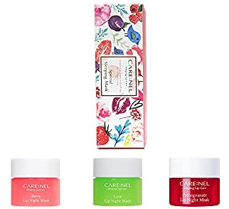 Lippen-Schlafmaske, 5 g, 3 Stück, (Berry+Lime+Granatapfel), koreanische Schönheit, Lipgloss und Feuchtigkeitscremes, gespritzt für rissige Lippen, hält den ganzen Tag über feuchte Lippen (B+L+P)
