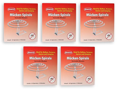 Braeco 50 Stück Insekten Spirale Anti Mücken Moskito Spirale Insektenspirale