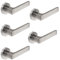 Emuca - Maniglie porta interna, set di 5 coppie di maniglie per porta da interno con rosetta D.50 mm, Alluminio, Nickel satinato.