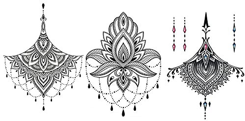 21Cm Schwarz Indisches Temporäre Tattoos 3D Wasserfest Frauen Mandala Dreamcatcher Blume Tattoos Temporäre Erwachsene Aufkleber Mädchen Körperkunst Arm Tätowierung Spitzen Gefälscht Tatoos