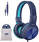 Kabel Kopfhörer für Jugendliche mit Lautstärkeregler und MIC, Over Ear Kopfhörer mit 85dB 94dB 104dB Lautstärkewähler, Faltbar und tragbar mit Tragetasche -SM-904 Blau
