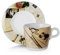 OMADA Design, Set 2 Tazze Cappuccino, tè, in Plastica Infrangibile con 2 Piattini, Linea Plexart