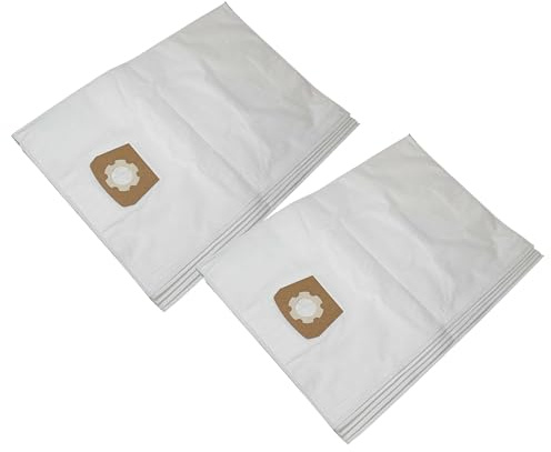 vhbw 10x Staubbeutel kompatibel mit Kärcher MV 5 | MV 4 Car Kit, MV 4 Premium, MV 5 P, MV 4 Staubsauger - 30l Füllvolumen 43,5cm x 32cm Weiß
