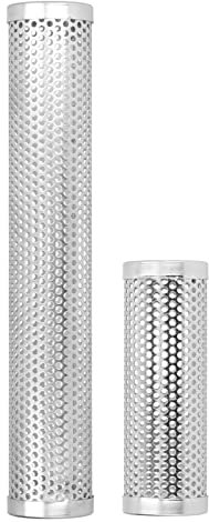 Smoker Box, Smoker BBQ, Cylindrical Detachable Large Capacity Fruit Wood BBQ Pellet Smoker Tube for Outdoor Camping Pork Ribs, Bacon, Hot Dogs, Sausages(L)
