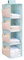 XiXiRan Hängeregal Kleiderschrank, 4 Fächer Hängender Organizer Schrank, mit 12 Netzseitentaschen für Familienschrank Schlafzimmer, Faltbar und Universal Fit- 30 * 22.5 * 80cm (Blue)