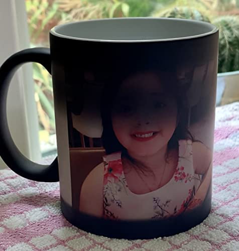 Personalised Heat Change Magic Mug with Photo Logo for Dad, Birthday Gift Both Sides Print (2 Photos)