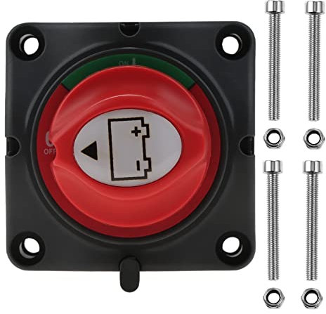 Aupoko Battery Isolator Switch, 12-48V Battery Disconnect Switch Cut-off Battery Master Kit with 4 Bolts for Marine Boat, Truck, Camper RV, Trailer Vehicles, ATV, UTV