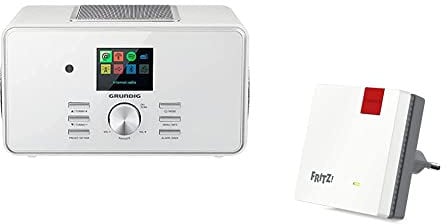 GRUNDIG GIR1080 DTR 6000 X All-In-One“ Radio, White, Weiß & AVM Fritz!WLAN Mesh Repeater 600 (WLAN N bis zu 600 MBit/s (2,4 GHz), WPS, kompakte Bauweise, deutschsprachige Version)