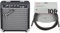 Fender Amplificador Frontman 10G Combo para Guitarra Eléctrica y Cable de Instrumento Professional Series, 3m, Recto/Recto, Negro