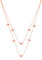 enflame Damen Halskette aus Edelstahl Kreuze Anhänger Layer Ankerkette Schmuck Mehrreihig Karabinerverschluss, Farben:Roségold, Größe:One Size