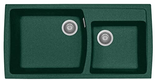 Fregadero de cocina compuesto Plados HR0992 dos bañeras 99x50cm (Verde)