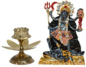 BRACOP Indische Göttin Kali MATA Statue dekorative Figur Shiva-Skulpturen Metall indische Pooja Sammlerstück Metallskulptur hinduistische Rituale Pooja-Götter Durga-Statue für Zuhause Rakhi-Geschenke