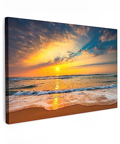 MuchoWow© Bilder 60x40 cm Wohnzimmer Deko Modern Wandbild Foto auf Leinwand Bild Schlafzimmer Room Decor Geschenke Strandbilder - Stranddeko - Strandbild - Strand und Meer - Maritime