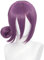 Lila Perücke für Frauen, kurz, glatt, mit Hochsteckfrisur und Pony, perfekt für Halloween, Cosplay und Anime-Con