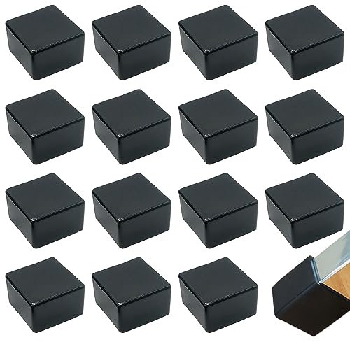 Pamtns 16 Stück Endkappen 40x40 Quadratische Gummi Schutzkappen Endkappen Stopper Gummi Rohrschutzkappen Aluprofil Kappen Stuhlbeinschoner Zaunabdeckung Fußkappen Rohrkappen Schienen Zubehör