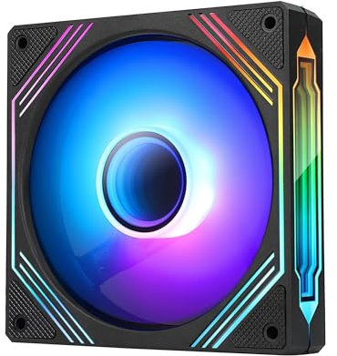 TZMRIT 140mm RGB Fan,5V 3PIN ARGB Fan,4PIN PWM Fan Black