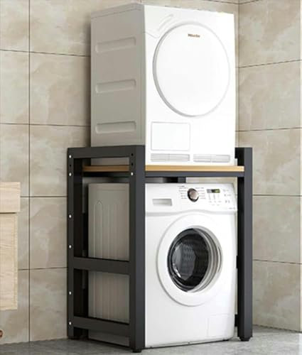 GZYHDC Mobile per Lavatrice a Tamburo, Mobile sopra la Lavatrice, Ripiano per Lavatrice per Bagno Cucina Balcone Lavanderia, Portata 300 kg,Nero,A