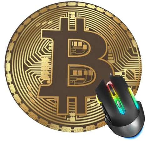 Bitcoin Crypto Currency Mauspad, Mauspads für Schreibtisch, genähter Rand, Mauspad mit rutschfester Gummiunterseite, Gaming-Mauspad für Computer, Laptop, Heimbüro
