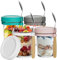 HYCKee 4 Pack Glass Overnight Oats Jars with Lids and Spoons 12oz/350ml Mason Jars for Overnight Oats Containers Mason Jar Meal Prep Jar for Cereal Fruit Vegetable Milk Salad Yogurt
