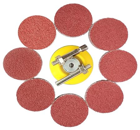 Wanmutrun 100 Pièces Papier Abrasif Set Hook and Loop 50mm Grain40 Disques Abrasifs Pour Petites Polisseuses