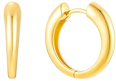Brandlinger ® Ohrringe Silber 925. Creolen geschwungen. Schmuck Damen vergoldet mit 18 Karat (Silber und Gold) für Frauen und Mädchen.