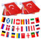 MONCAP 2 Stück Länder Fahnen Wimpelkette 2024 Fußball Flaggen 24 Länderflaggen Wimpel Girlande Fahnenkette 2024 für Fußball Party Sportvereine Garten Bar(14x21cm-8m)
