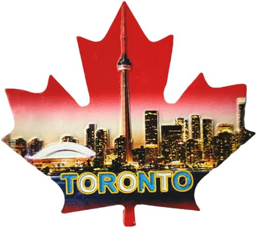 Kühlschrankmagnet im Ahornblatt-Stil, Toronto, Kanada, Souvenir, 3D-Kühlschrankdekoration, Magnet zum Basteln