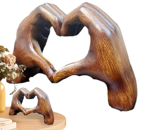Herz-Hände-Skulptur | Liebe Finger ästhetische Boho Hochzeit Akzente Dekorationen, Harz Home Decor für Regale