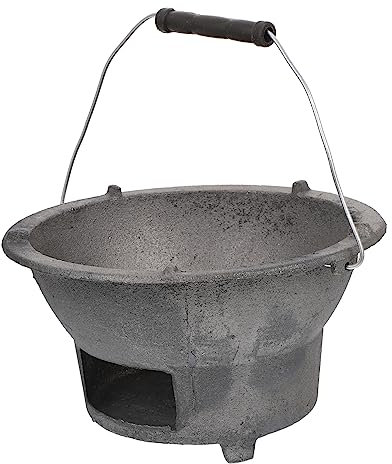 PRETYZOOM Barbacoa De Hierro Fundido Para Camping Y Exterior Estufa Portátil Multifuncional Resistente Al Agua Desgaste Para Bbq Y Calentamiento Al Aire