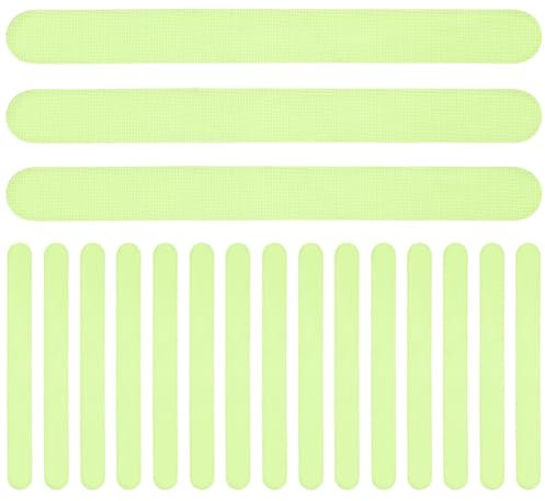 MUCKLILY 24Pcs Green Glow in the Dark Non-Slip Stair Tapes Reflective Anti-Skid Strips for Steps Safety Stickers for Home Use Ideal for Kids and Pets