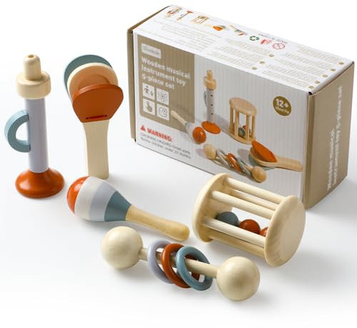 Kaisibum Musikinstrumente für Kinder, Montessori Percussion-Instrumente Set, Holz Baby Musikinstrumente, Musikspielzeug Von 3+ Jahre, Kinder Vorschulbildung