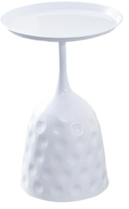 LOVIVER Kleiner Beistelltisch, Getränketisch, Kleiner -Säulentisch, runder Couchtisch, Heimdekoration für Wohnheim, Wohnzimmer, Ecke, Terrasse, Weiß