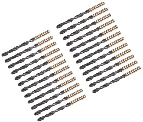 sourcing map 24pcs Jobber Drill Bits 7mm (0.276) Black Nitride & Gold Titanium Coated M2 High Speed Steel (HSS) Twist Drill Bits for Stainless Steel Aluminum Alloy Metal