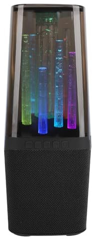 XUMIUZIY Bluetooth Lautsprecher, Tragbare Kabellose Lautsprecher mit RGB Lichtern, Subwoofer Lautsprecher mit AUX und USB Anschluss, Wiederaufladbarer USB Lautsprecher für Outdoor/Desktop