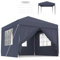 SUBTLETY Gartenlauben Sonnenschutz Gartenpavillon mit Abnehmbarem Seitenwände Faltpavillon aus Stahlrahmen Polyethylen Bierzelt 9㎡ Partyzelt Tragbare Pavillons für Garten Strand (Anthrazit, 3x3m)