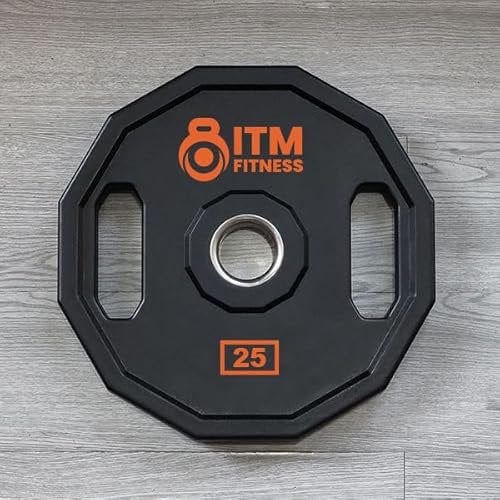 InTheMarket Urethane Weight Plates - Durable 12-Sided Gym Plates with Polyurethane Coating, Anti-Roll Design, Ergonomic Handles, Sleek Finish, 2.5kg to 25kg Pairs/Individual