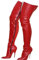 Stivali Alti Fino alla Coscia sopra Il Ginocchio per Donna, Tacco a Spillo, Punta affilata, Stivali Lunghi Singoli, Scarpe Pole Dance da Festa, 11 cm,Rosso,38 EU