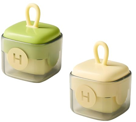 2er Set Wiederverwendbare Fusselrolle, PHMING Reusable Lint Roller, Waschbar & Tragbare Fusselrolle für Kleidung, Hosen & Möbel (Gelb & Grün)