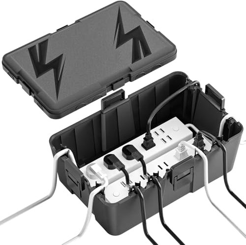 Boîte de Câble Etanche,33.2x22.4x13.3 CM Boite Etanche,Boite Etanche Electrique Exterieu,8 Entrée de Joint de Câble,IP54 Boite Rangement Cable,pour Timer Outlet Plug,Minuteries,Rallonges,Câbles