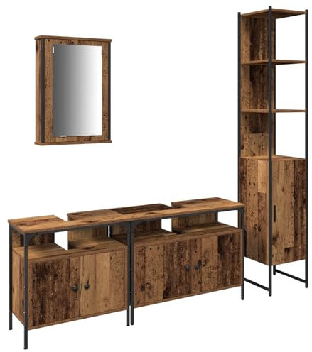 vidaXL Armario de baño con Lavabo Integrado de Madera Antigua